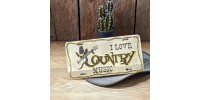 Plaque d'auto I Love Country Music